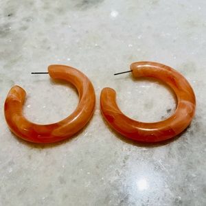Blush resin hoop earrings